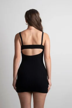 Tobi End Up Here Ribbed Open Back Mini Dress - Ruby Red