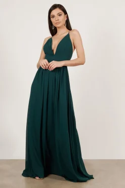 Tobi Etiquette Deep V Cross Back Maxi Dress -