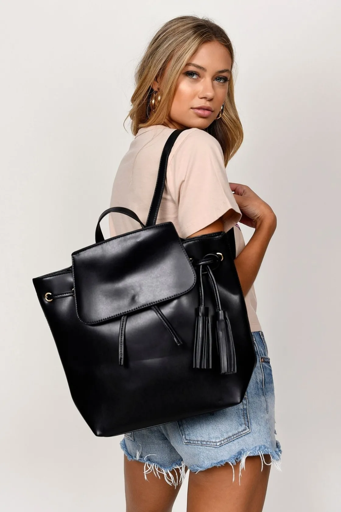 Tobi Eunice Faux Leather Backpack - Black