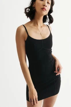 Tobi Eveline Piping Scoop Neck Bodycon Mini Dress