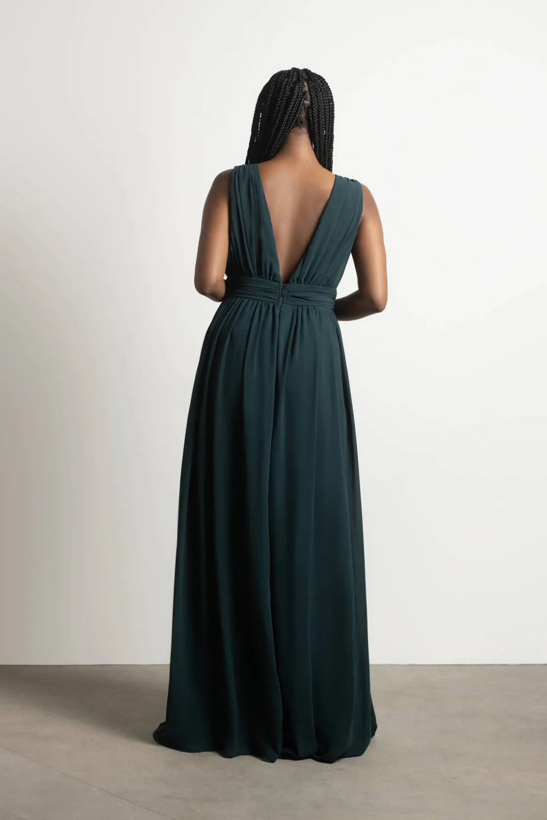 Tobi Everlasting Moment Plunging High Slit Maxi Dress - Burgundy