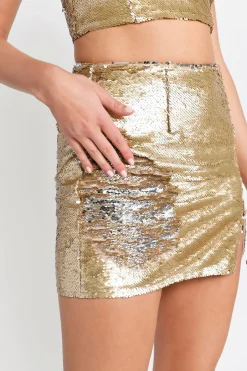 Tobi Everything And More Reversible Sequin Mini Skirt - Multi