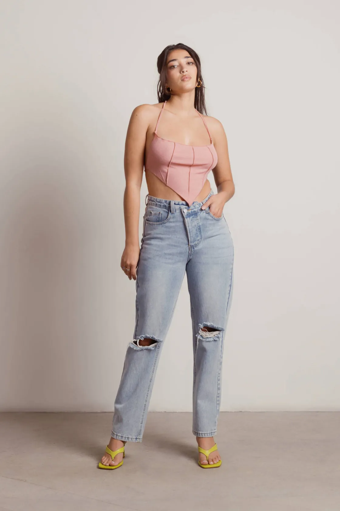 Tobi Evolved Crop Top - Oatmeal