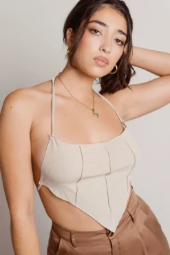Tobi Evolved Crop Top - Oatmeal