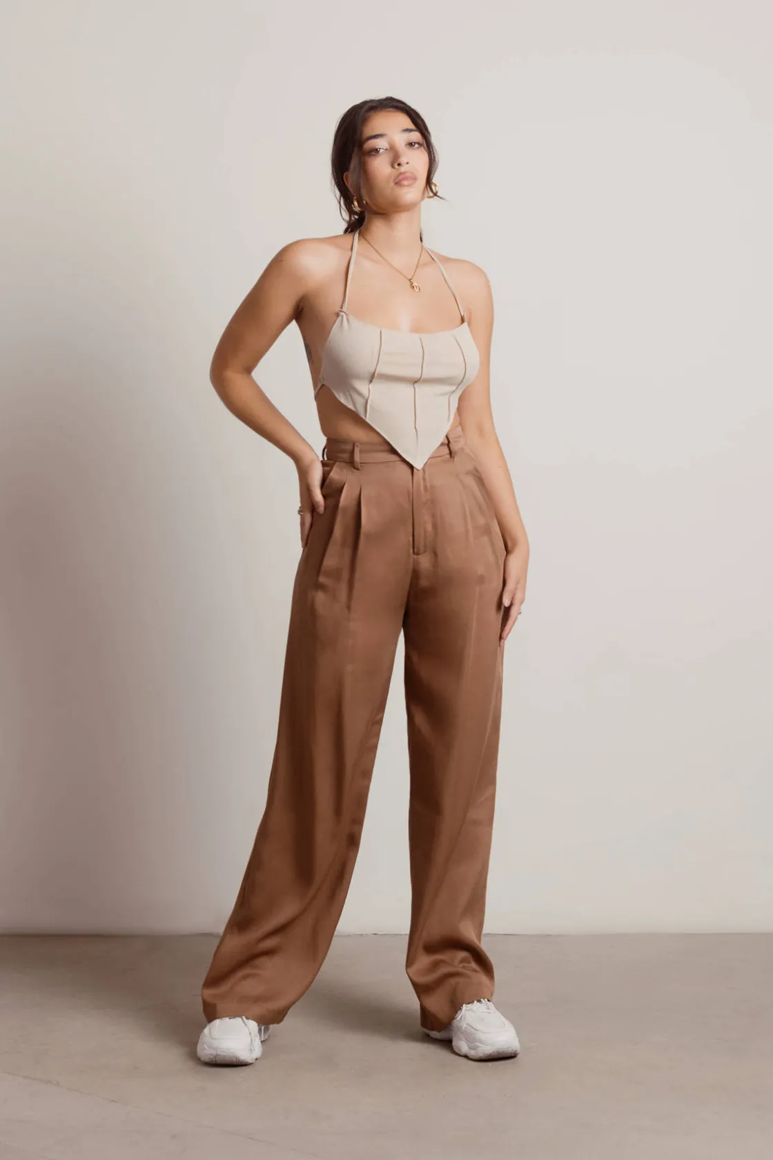 Tobi Evolved Crop Top - Oatmeal