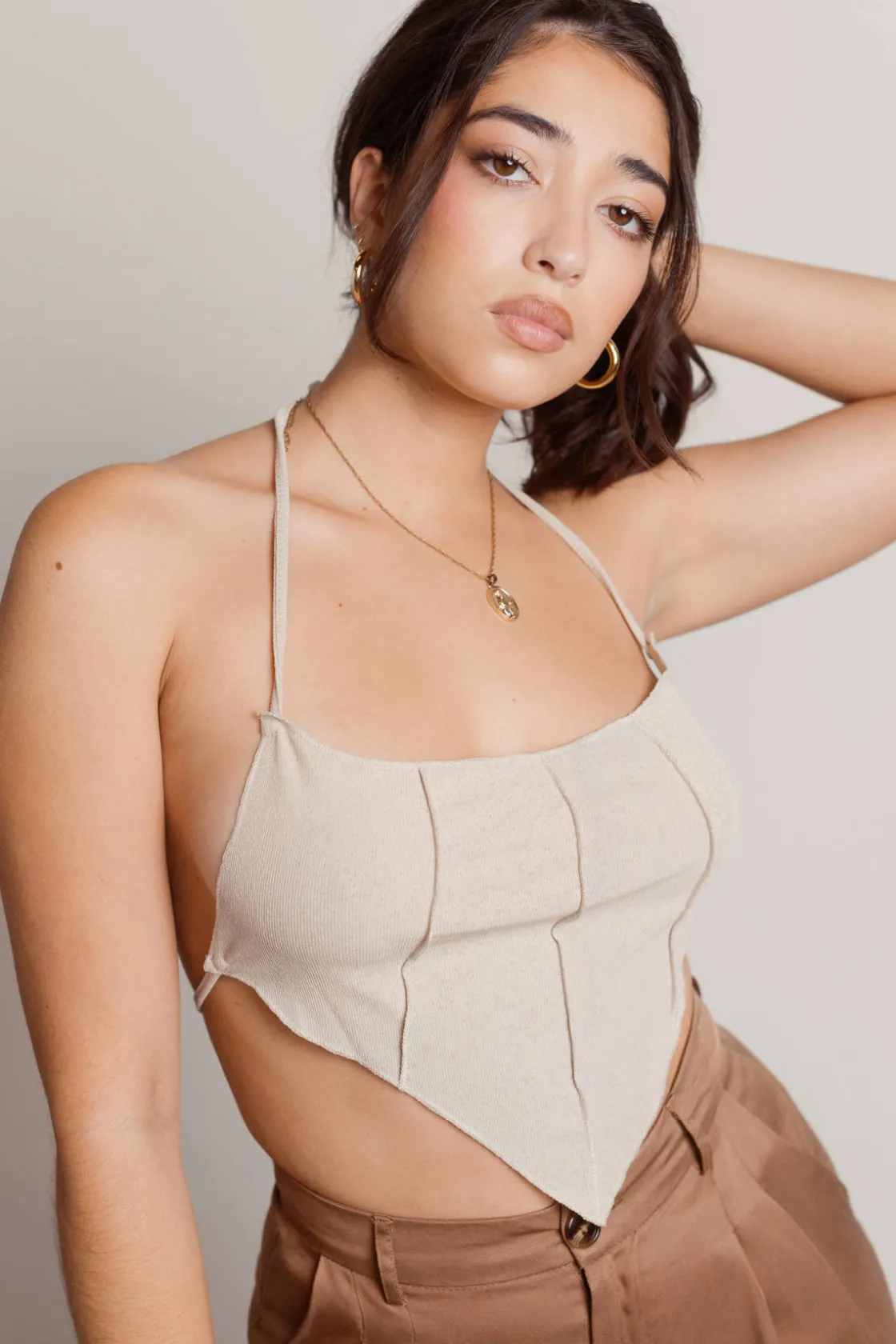 Tobi Evolved Crop Top - Oatmeal