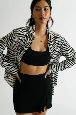 Tobi Extra Attention Zebra Print Blouse -