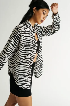 Tobi Extra Attention Zebra Print Blouse -