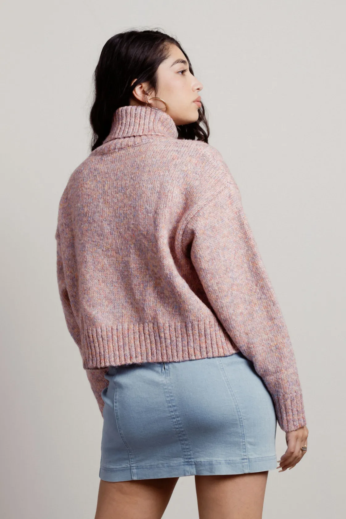 Tobi Extra Passion Marbled Turtleneck Sweater -