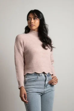 Tobi Extra Passion Ribbed Sweater - Rose