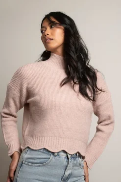Tobi Extra Passion Ribbed Sweater - Rose