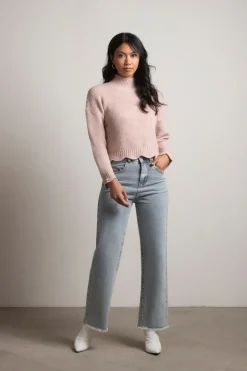 Tobi Extra Passion Ribbed Sweater - Rose