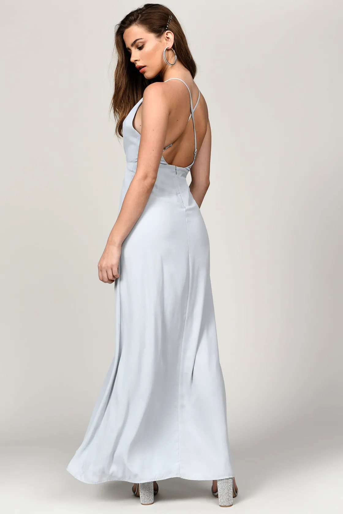 Tobi Eyes On You Plunging Slit Maxi Dress -