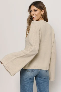 Tobi Faded Love Crew Neck Sweater - Toast