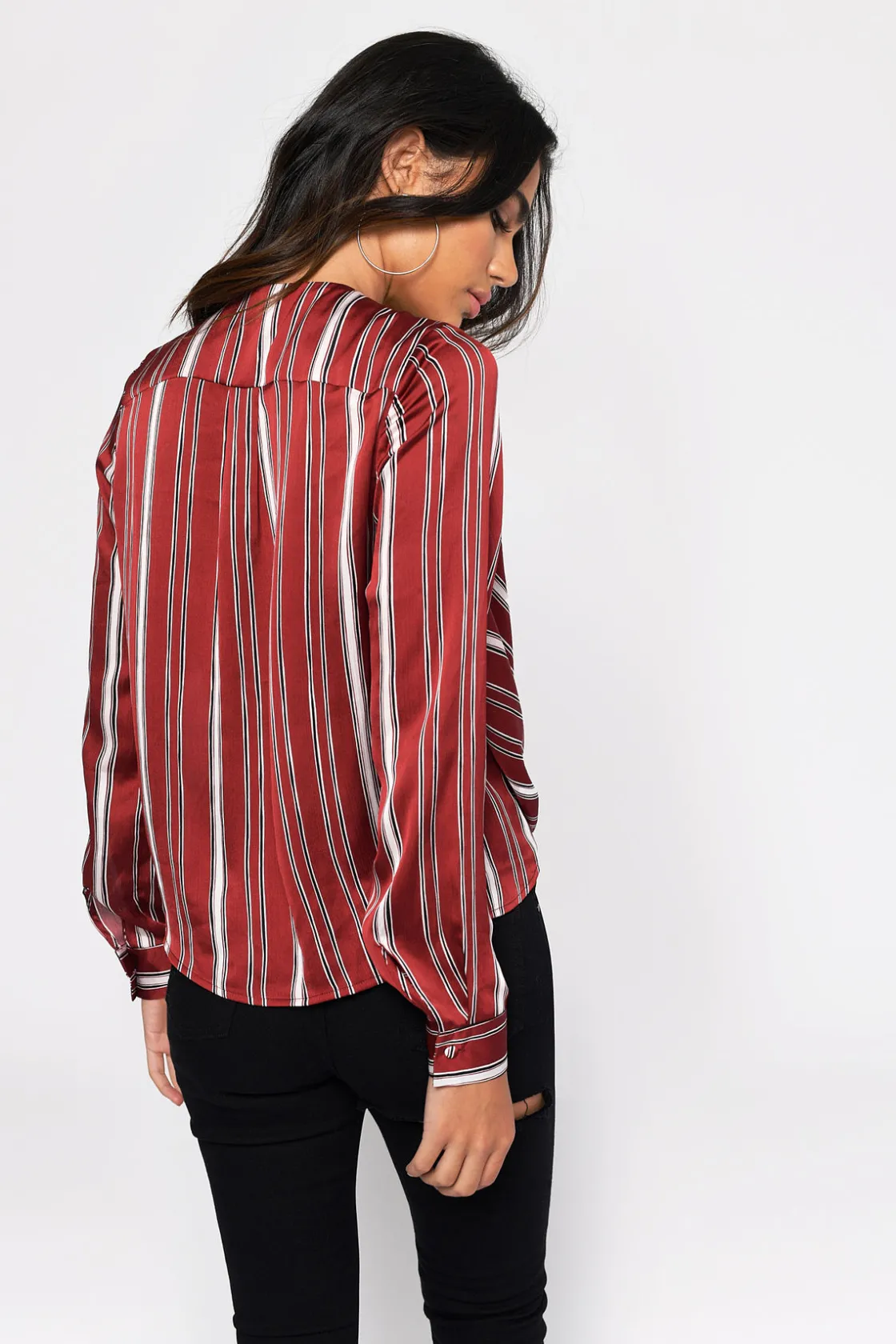 Tobi Fair Play Surplice Blouse - Black