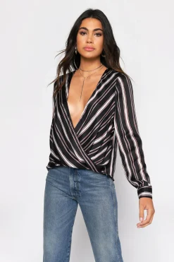 Tobi Fair Play Surplice Blouse - Black