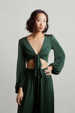 Tobi Fall Back Front Tie Top And Pants Set -