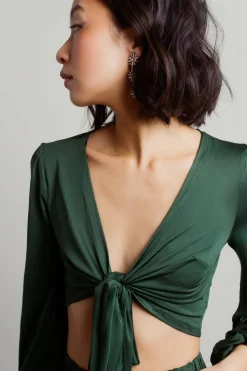 Tobi Fall Back Front Tie Top And Pants Set -