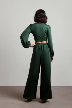 Tobi Fall Back Front Tie Top And Pants Set -