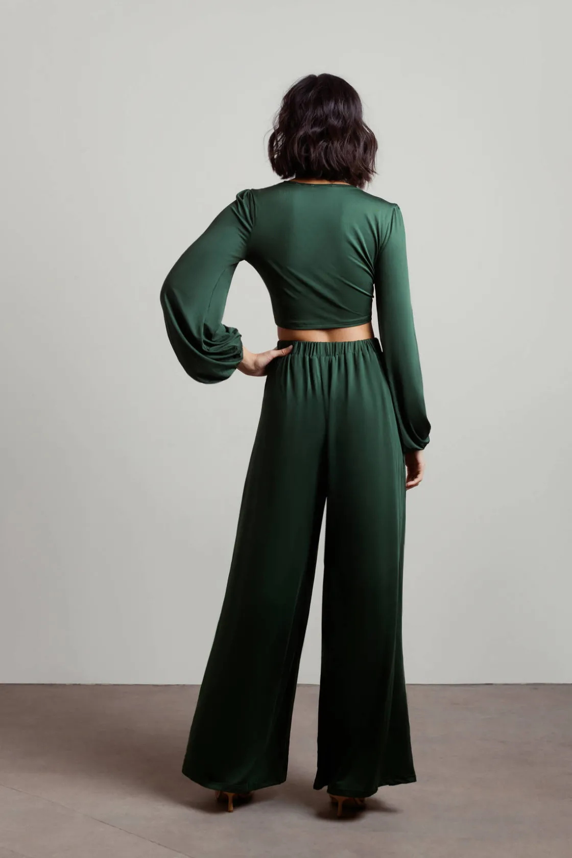 Tobi Fall Back Front Tie Top And Pants Set -