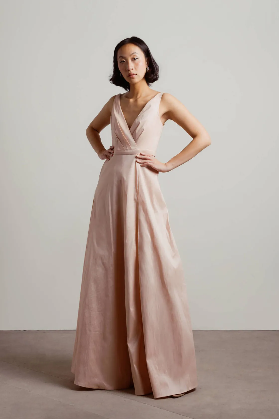 Tobi Fall For You Satin Surplice Maxi Dress -