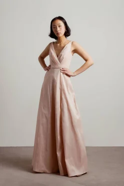 Tobi Fall For You Satin Surplice Maxi Dress -