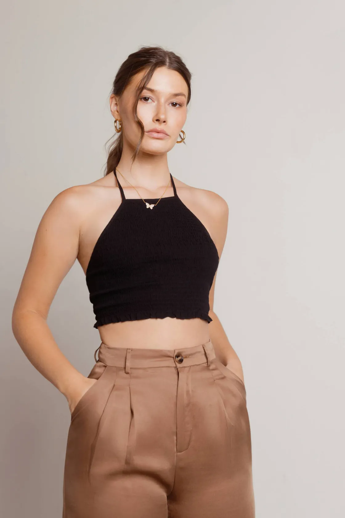 Tobi Feel Good Crop Top - Olive