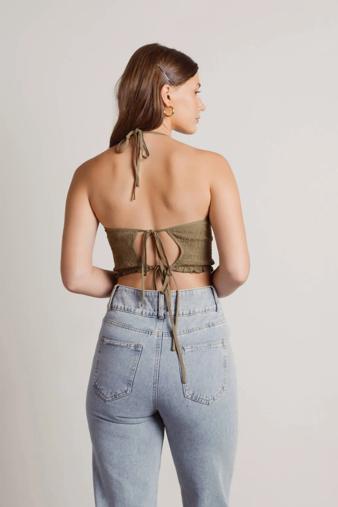 Tobi Feel Good Crop Top - Olive
