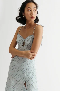 Tobi Feels Like Summer Floral Slit Mini Dress - Ivory Multi