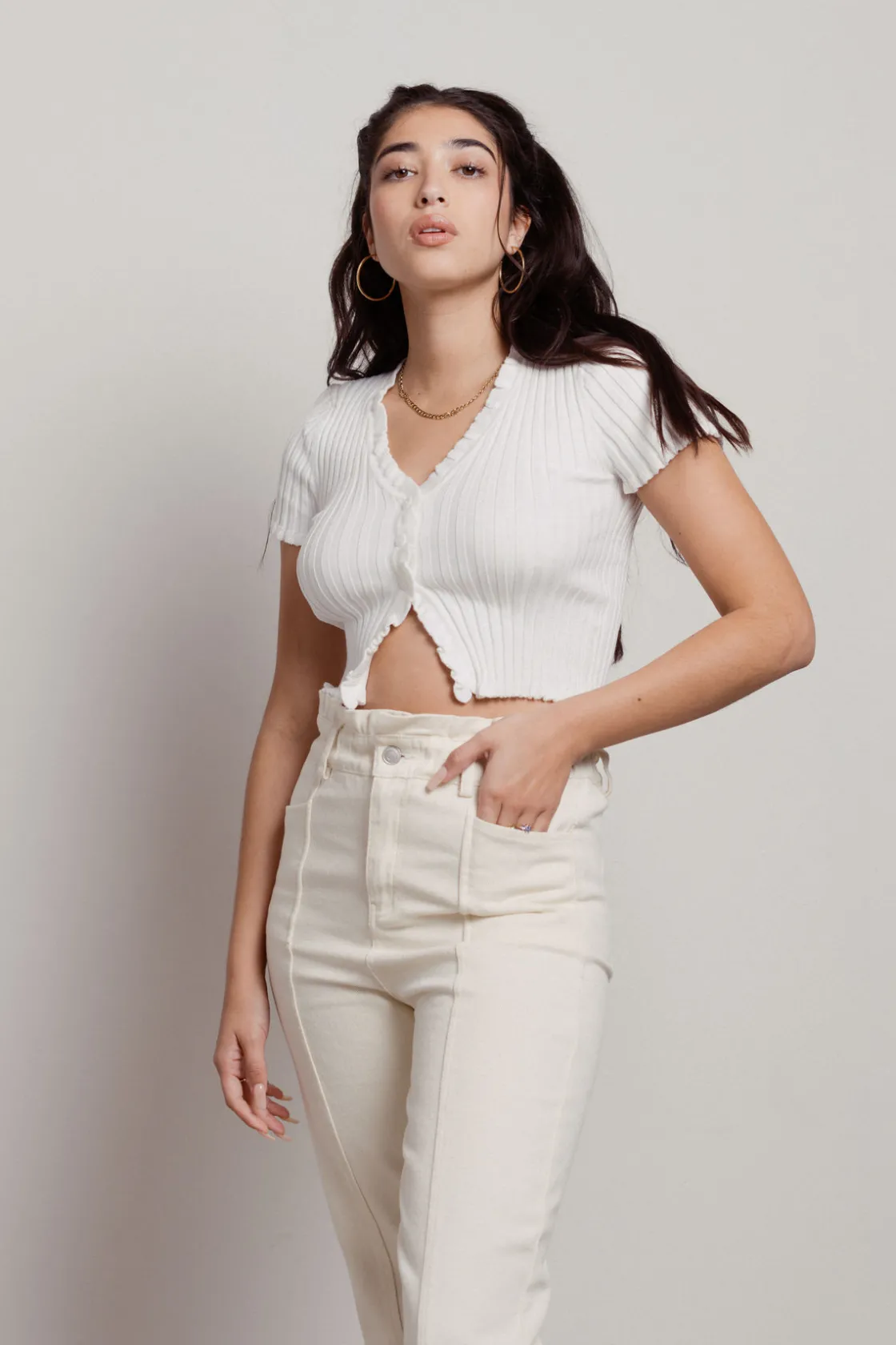 Tobi Feminine Touch Crop Top - Purple