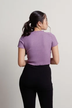 Tobi Feminine Touch Crop Top - Purple
