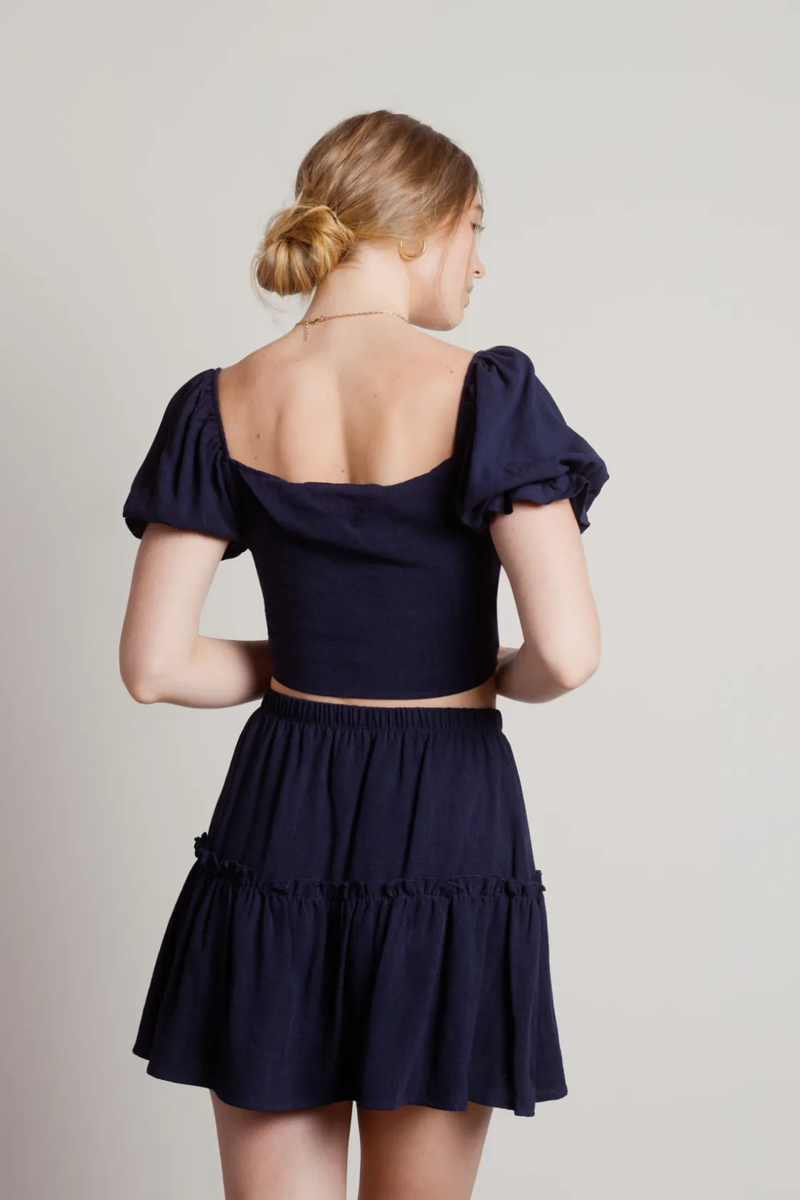 Tobi Find Me Again Tiered Crop Top And Mini Skirt Set -