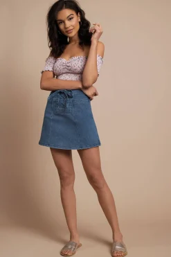 Tobi Finders Keepers Inverse Lace Up Mini Skirt -