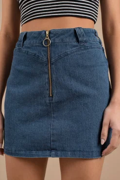 Tobi Finders Keepers Slide Denim Mini Skirt -