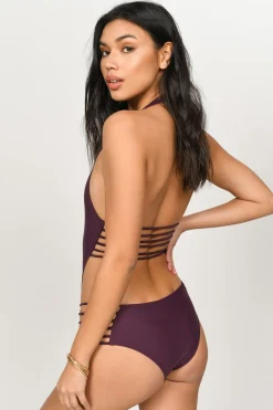 Tobi Fine Line Strappy Monokini - Black