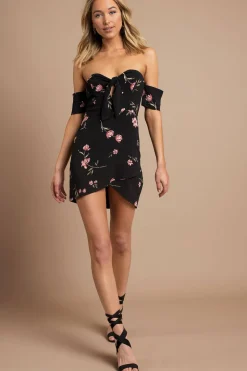 Tobi Fiona Floral Off The Shoulder Mini Dress -