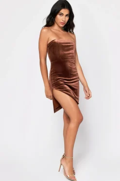 Tobi Fire And Desire Velvet Slit Mini Dress -