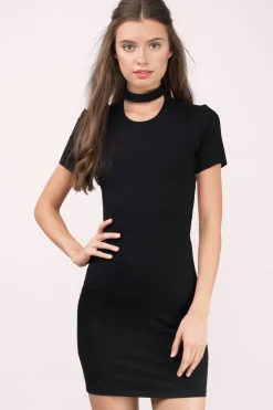 Tobi Flaunt It Backless Bodycon Mini Dress - Black