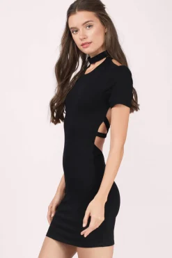 Tobi Flaunt It Backless Bodycon Mini Dress - Black