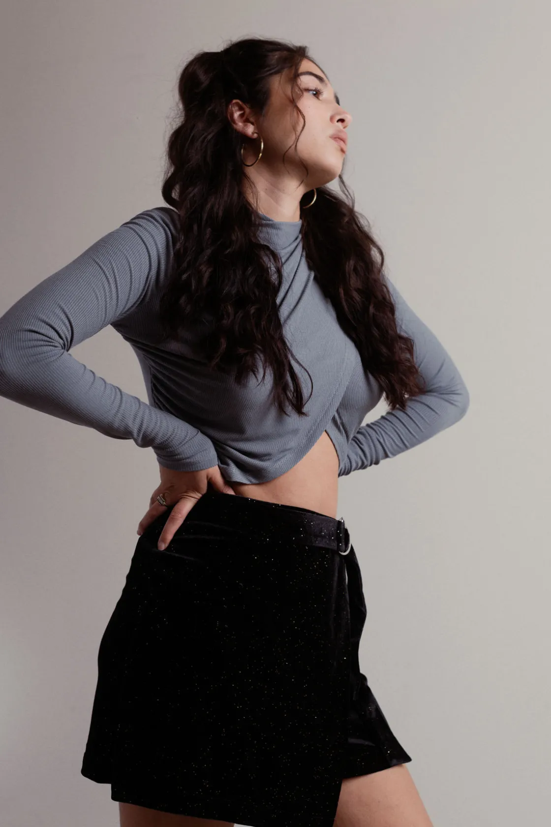 Tobi Flirty Girl Glitter Mini Skirt -