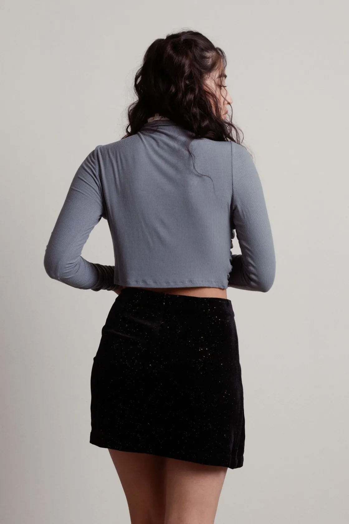 Tobi Flirty Girl Glitter Mini Skirt -