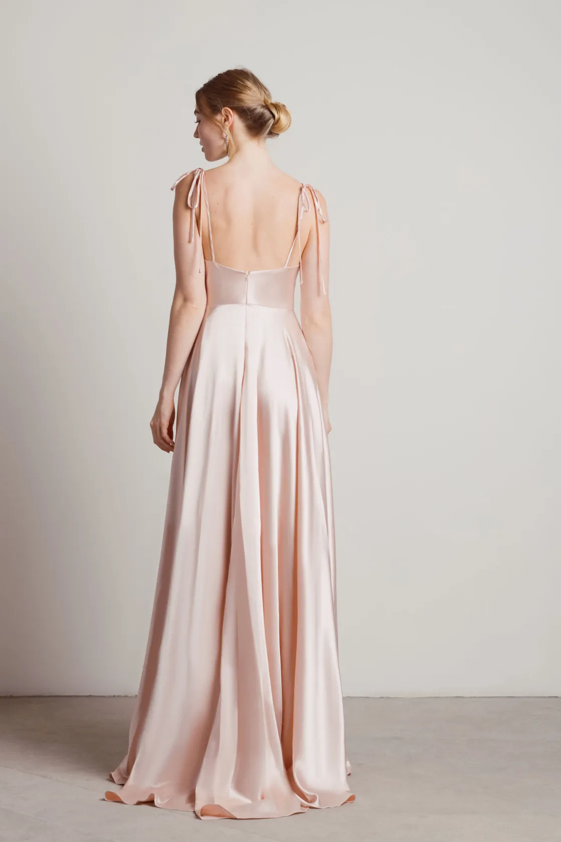 Tobi For The Drama Satin High Slit Maxi Dress - Mauve