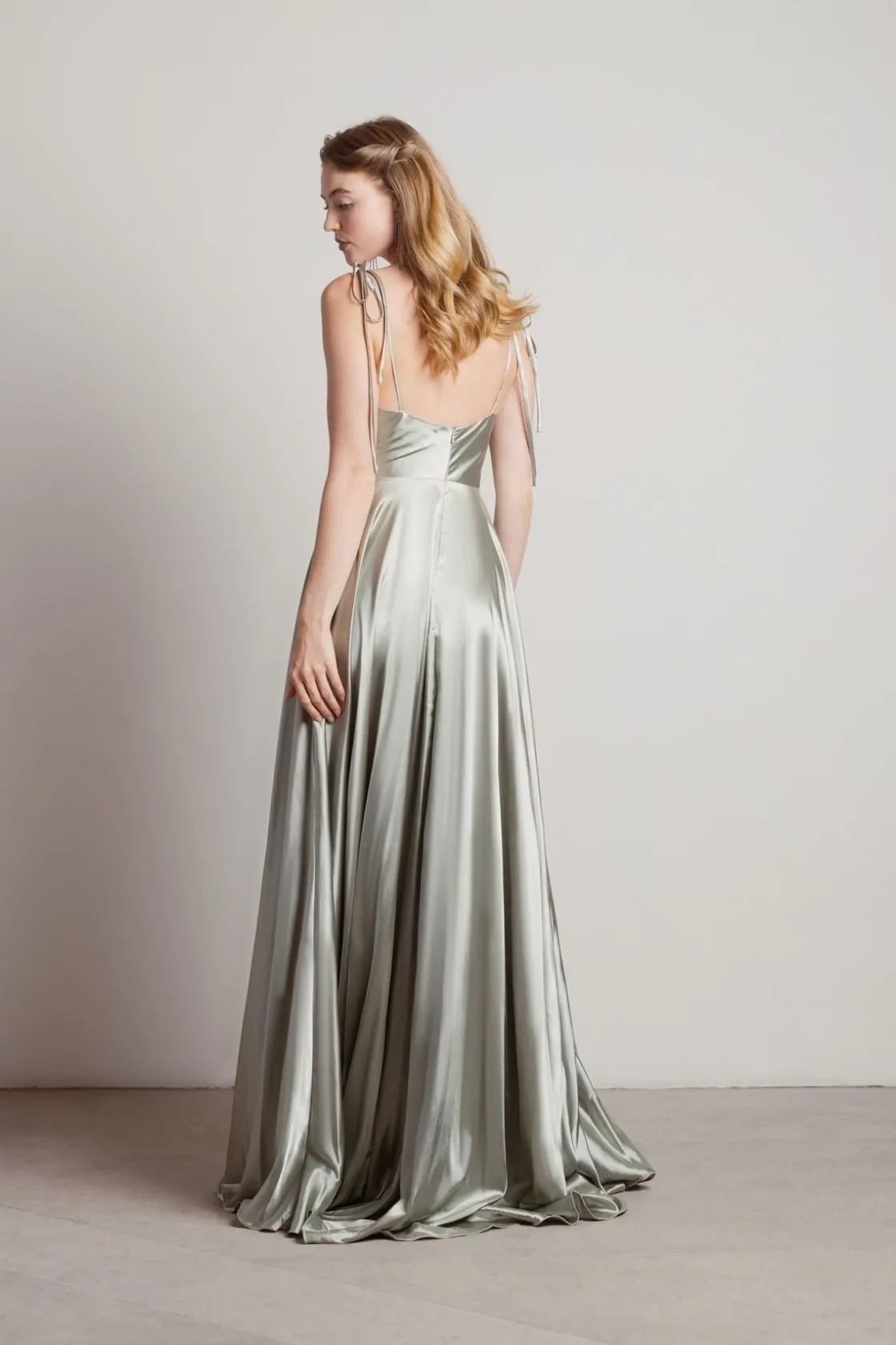 Tobi For The Drama Satin High Slit Maxi Dress - Mauve