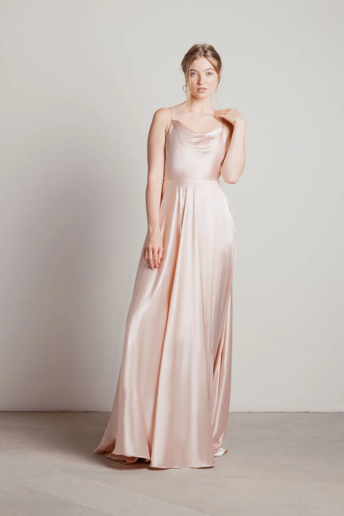 Tobi For The Drama Satin High Slit Maxi Dress - Mauve