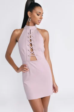 Tobi Forever Choker Lace Up Mini Dress -