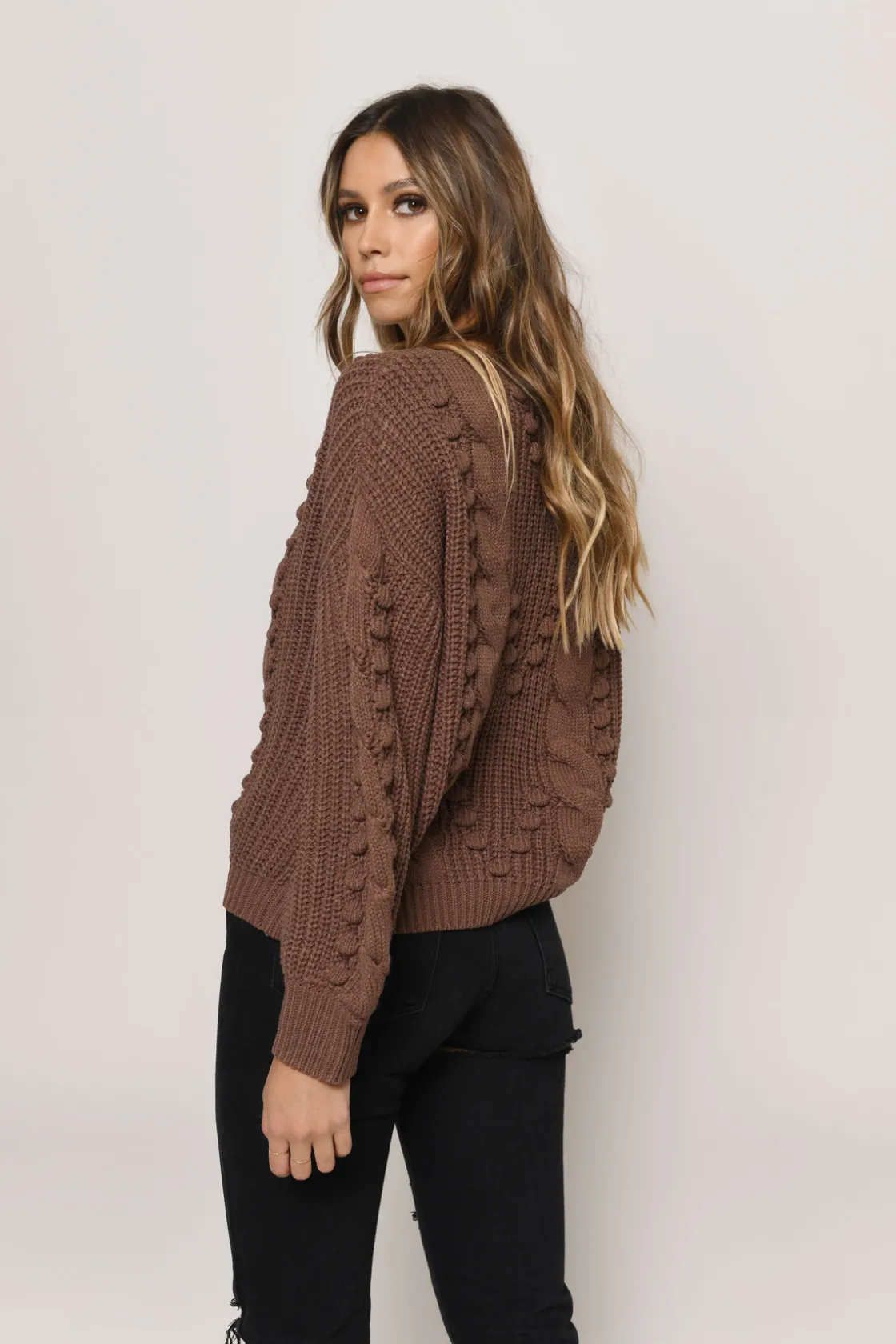 Tobi Forever Ours Knit Sweater - Mocha