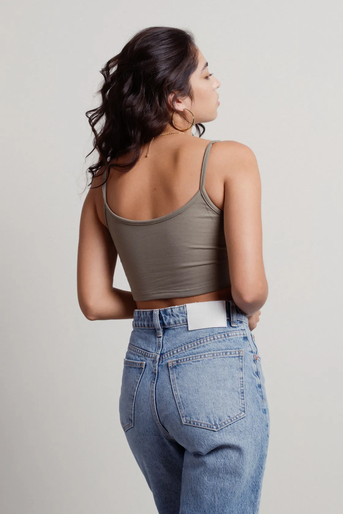 Tobi Free Butterfly Embroidered Crop Top - Heather Grey