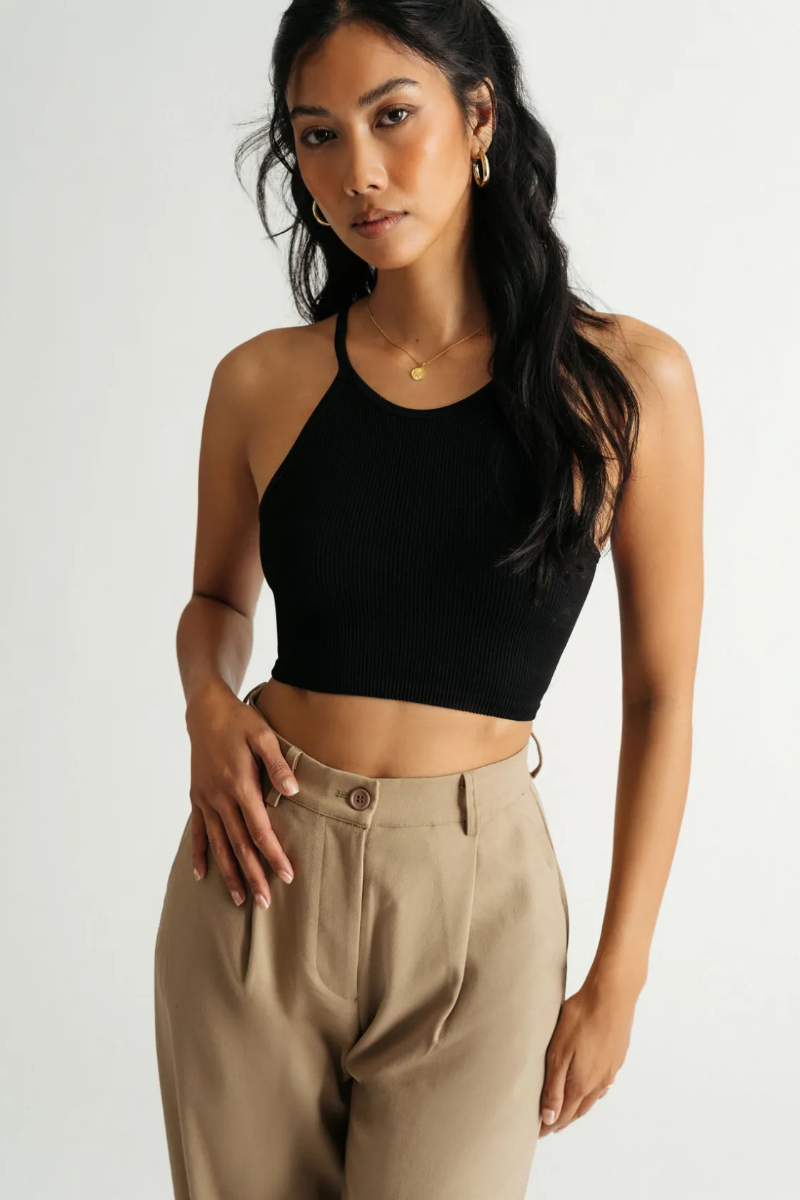 Tobi Free Myself Crop Top - Black