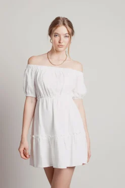 Tobi Fresh Air Off The Shoulder Skater Mini Dress -