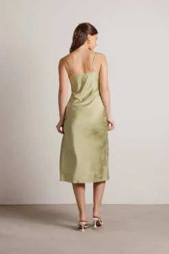 Tobi Fruit Salad Satin High Slit Midi Dress -